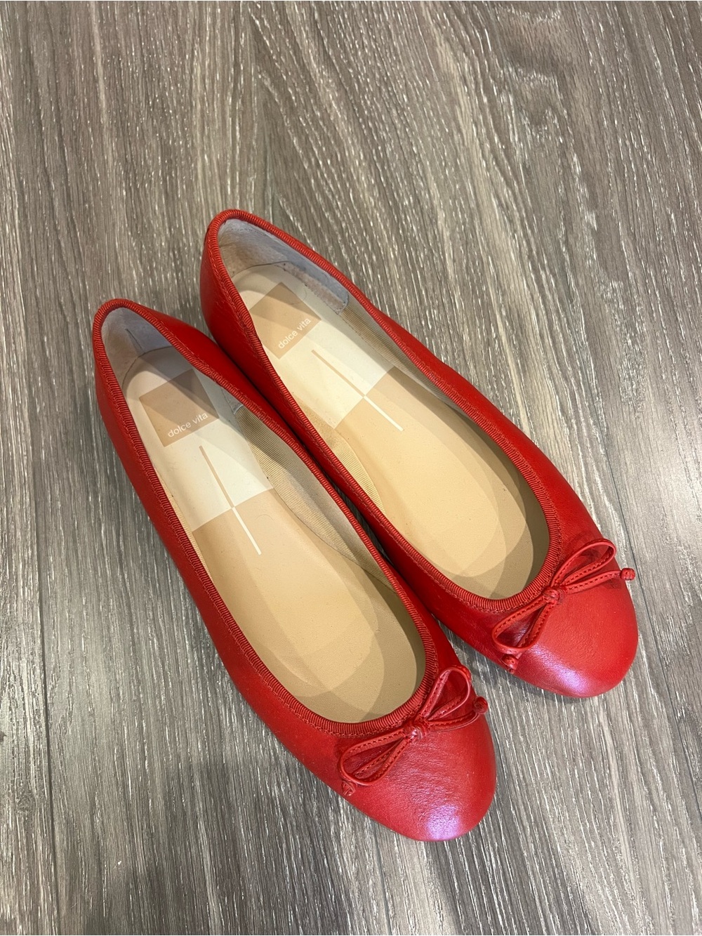 Dolce Vita Red Leather Ballet Flats